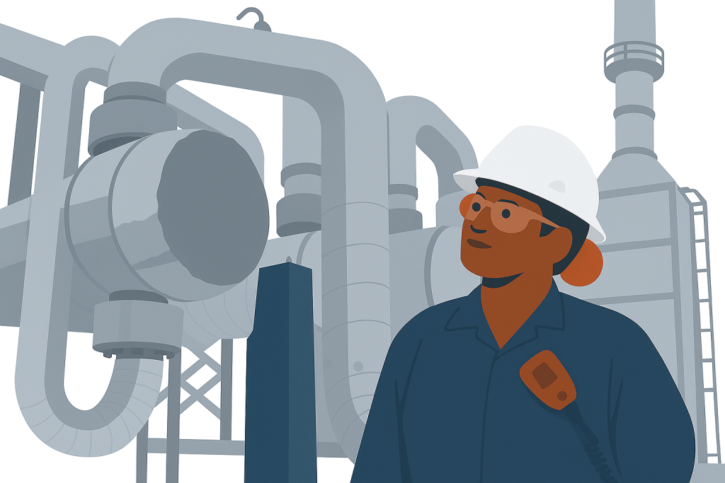 ultrasonic sensor and engineer illustration