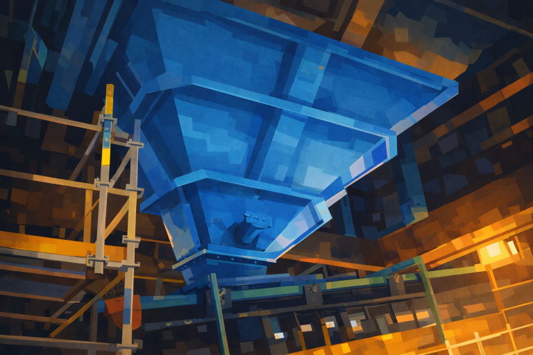 ore bin monitoring with ultrasonic sensor