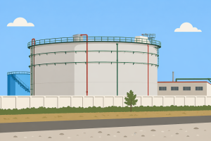 tank level measurement with ultrasonic sensor illustration