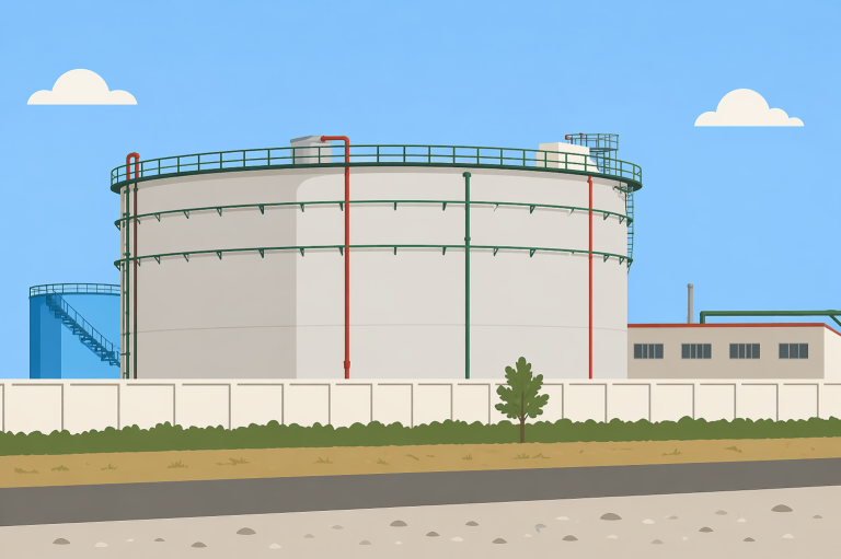 tank level measurement with ultrasonic sensor illustration