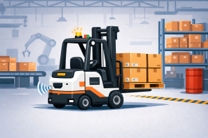ultrasonic sensors in logistic robots as part of a sensor suite
