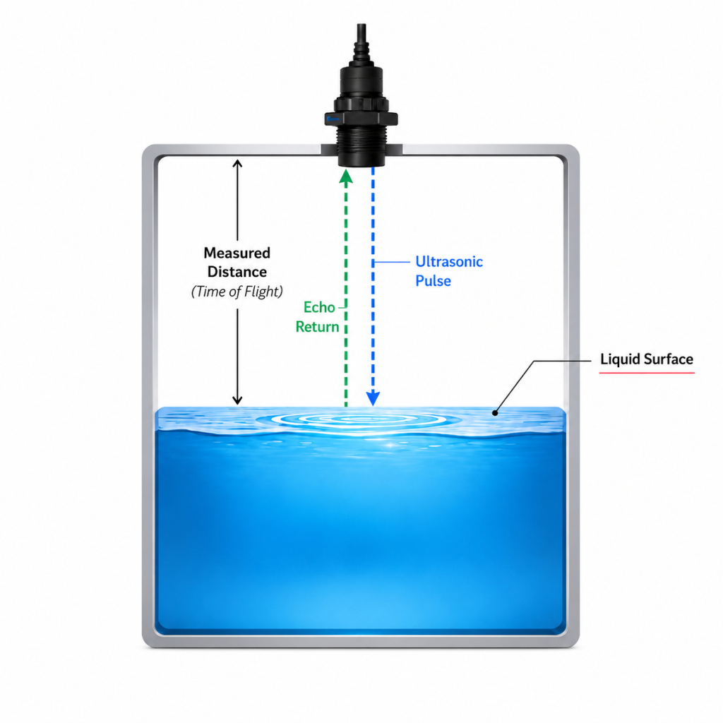 tank level monitoring with an ultrasonic sensor