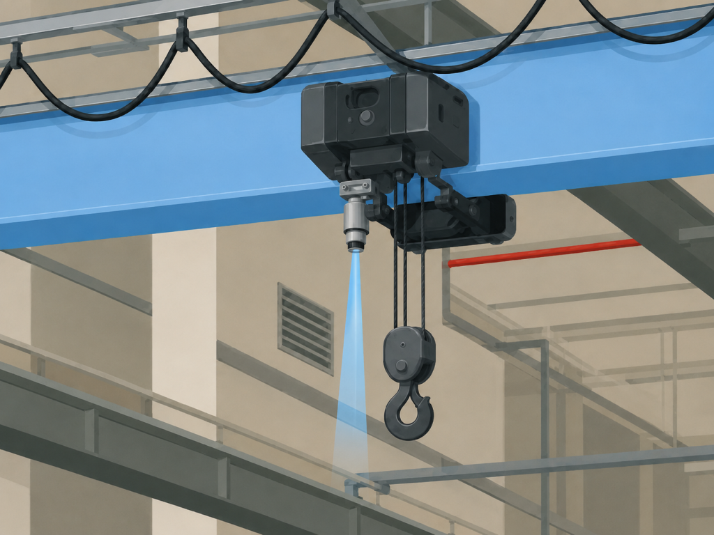 ultrasonic distance measurement on a crane